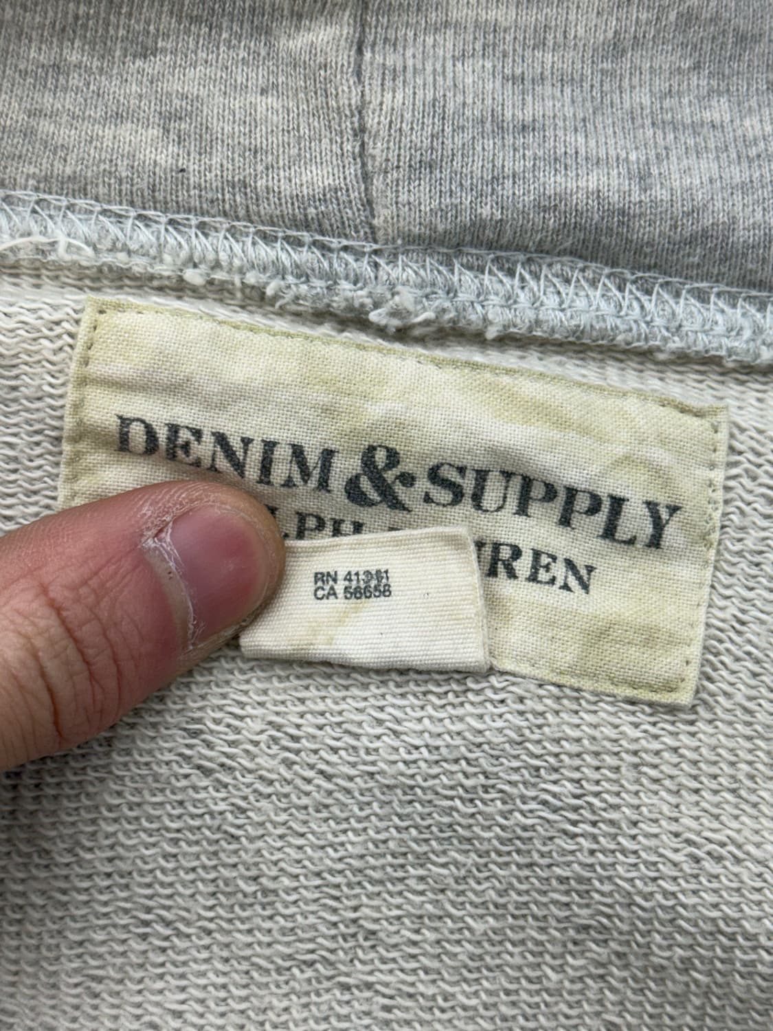 데님 앤 서플라이 인디언 헤드 라이트 그레이 후디 집업 상품이미지8