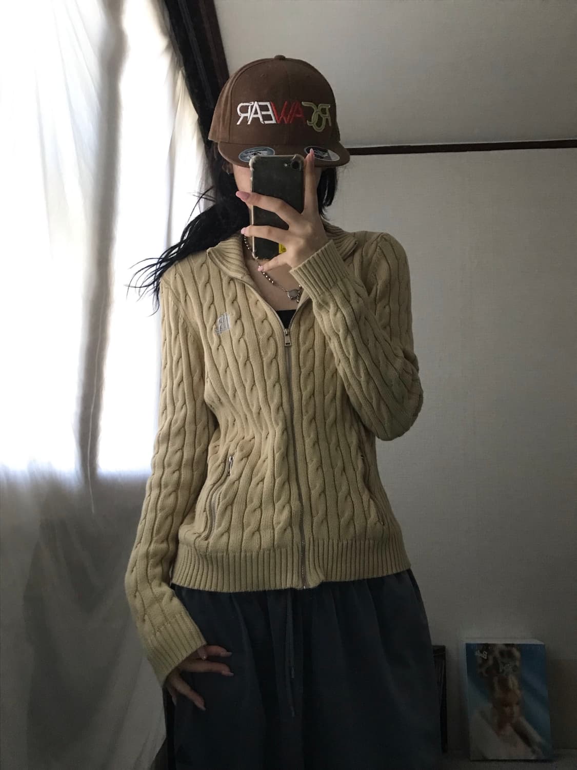 폴로 아이보리 케이블 니트집업 상품이미지7