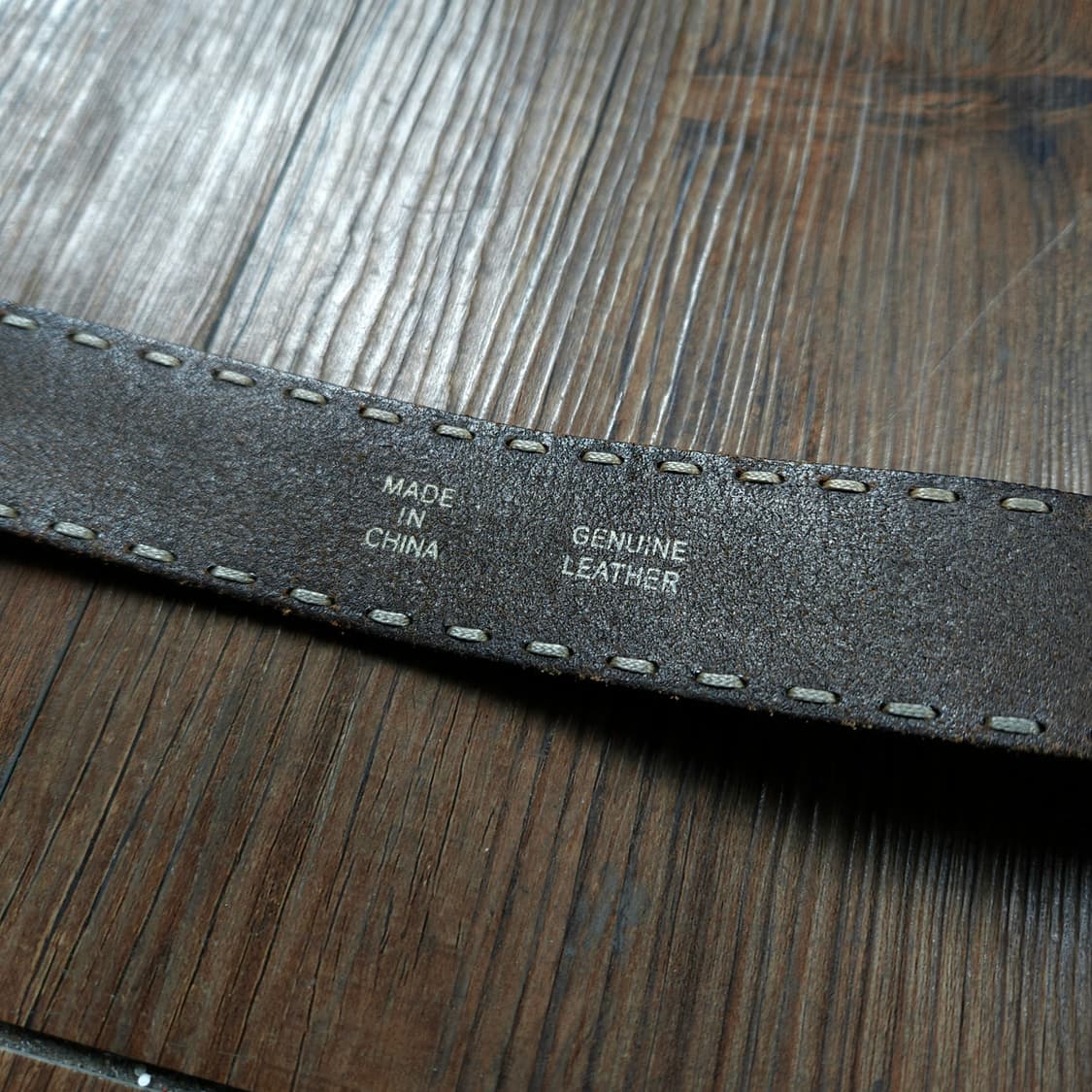 빈티지 더블 스티치 카우하이드 레더 웨스턴 버클 벨트 상품이미지5