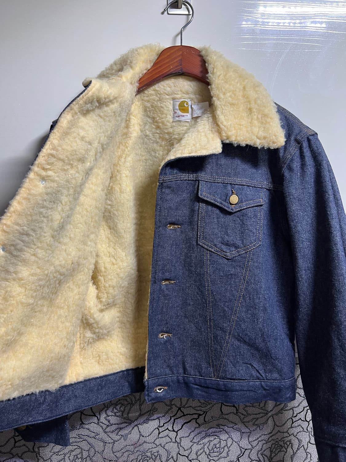 빈티지 칼하트 데님 쉐르파 자켓 상품이미지4