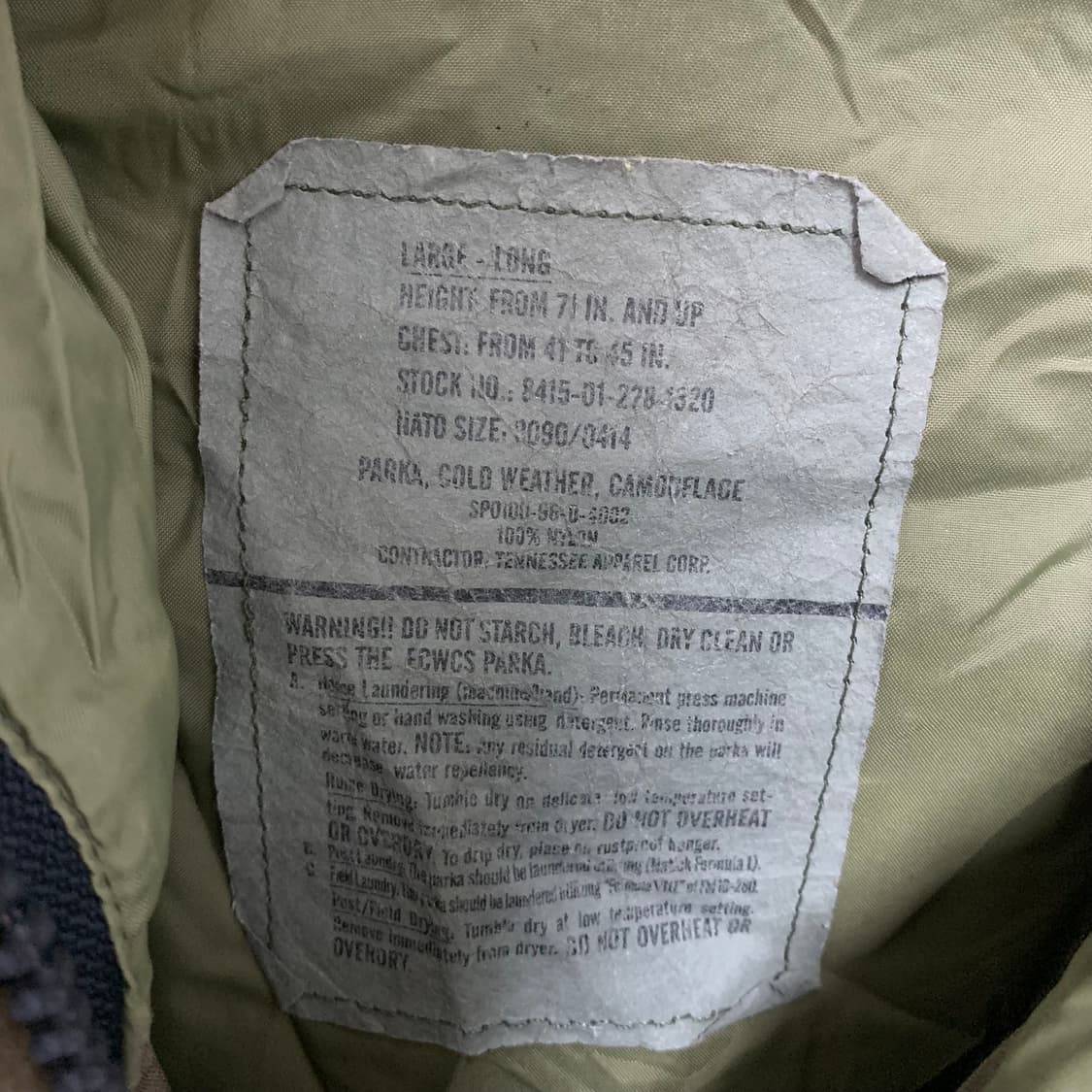 90‘s US Army 미군 우드랜드 카모 1세대 고어텍스 자켓 상품이미지7