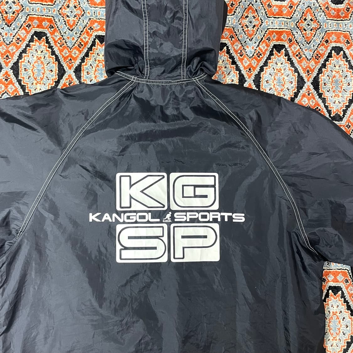 캉골 KANGOL 블랙 레인코트 윈드브레이커 여성 M~L 상품이미지7