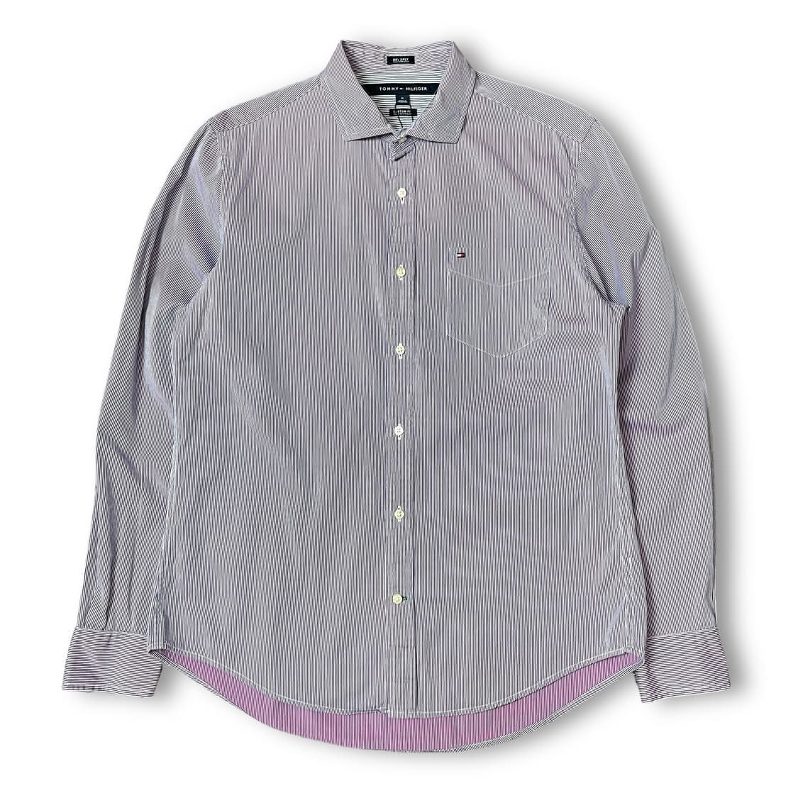 타미힐피거 스트라이프 원포켓 커스텀핏 긴팔 셔츠 M 상품이미지1