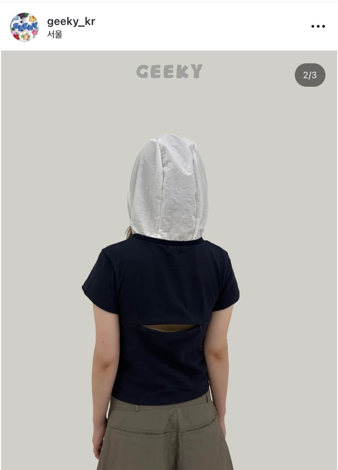 Geekkyy 레이어드 후드 티 네이비 우먼즈사이즈 상품이미지2