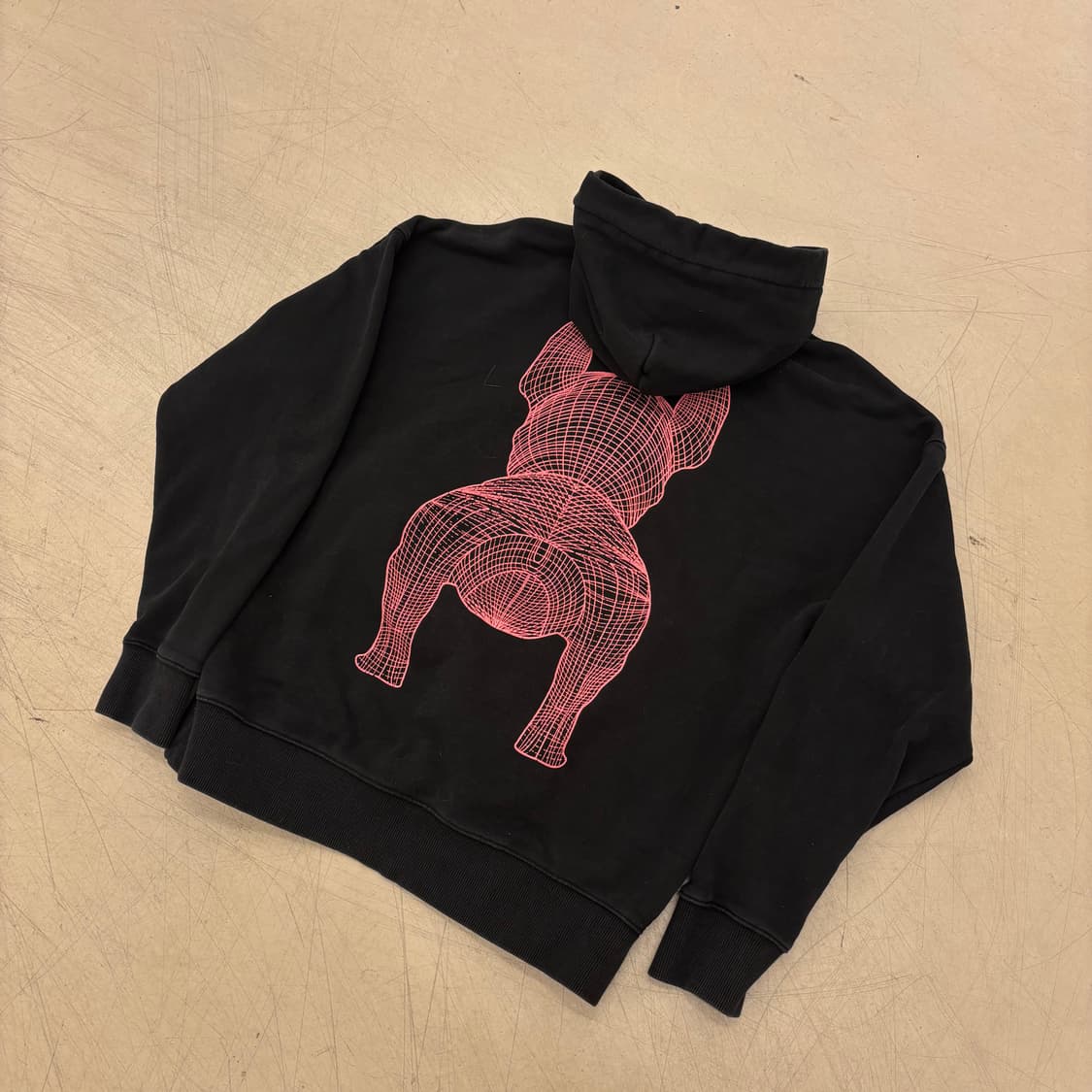 라이프워크 핑크 불독 빅로고 후드티 상품이미지3