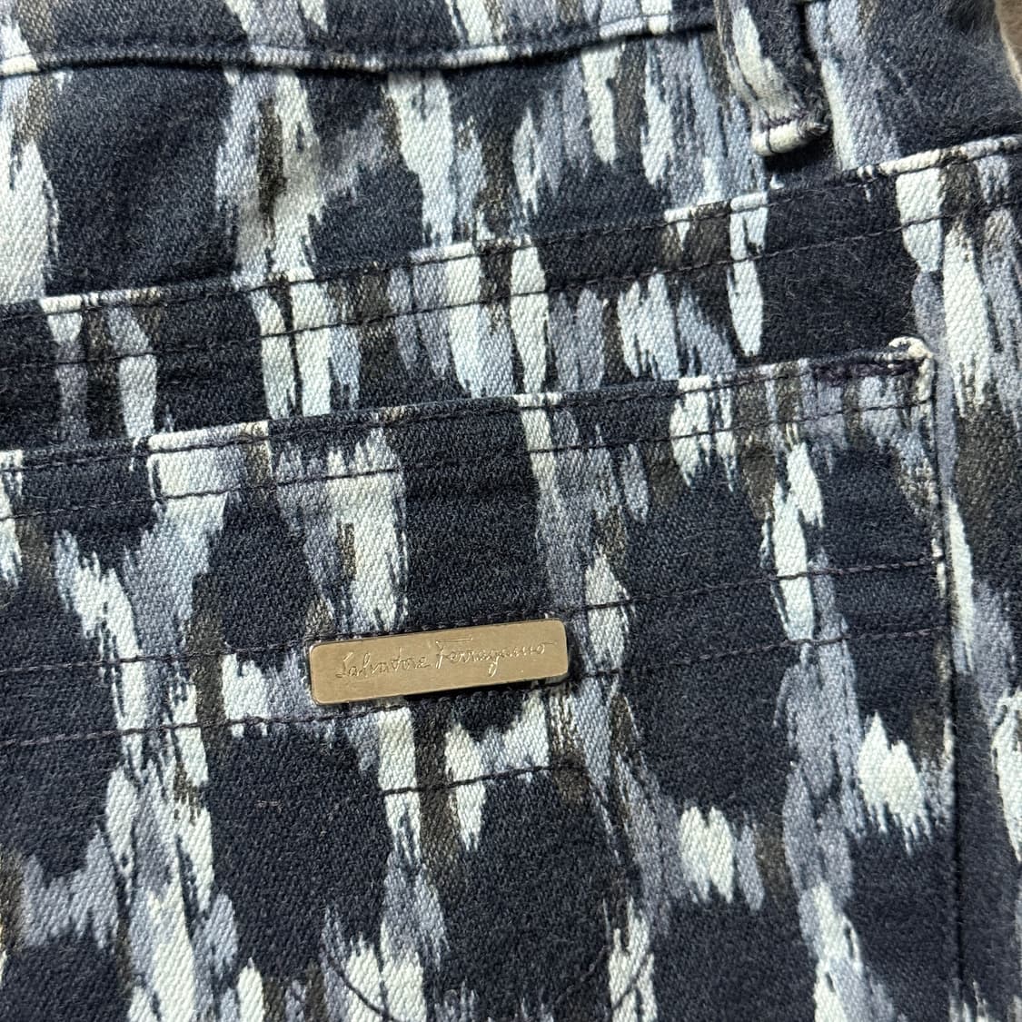 페라가모 00s 자카드 풀 패턴 와이드 데님 팬츠 상품이미지6