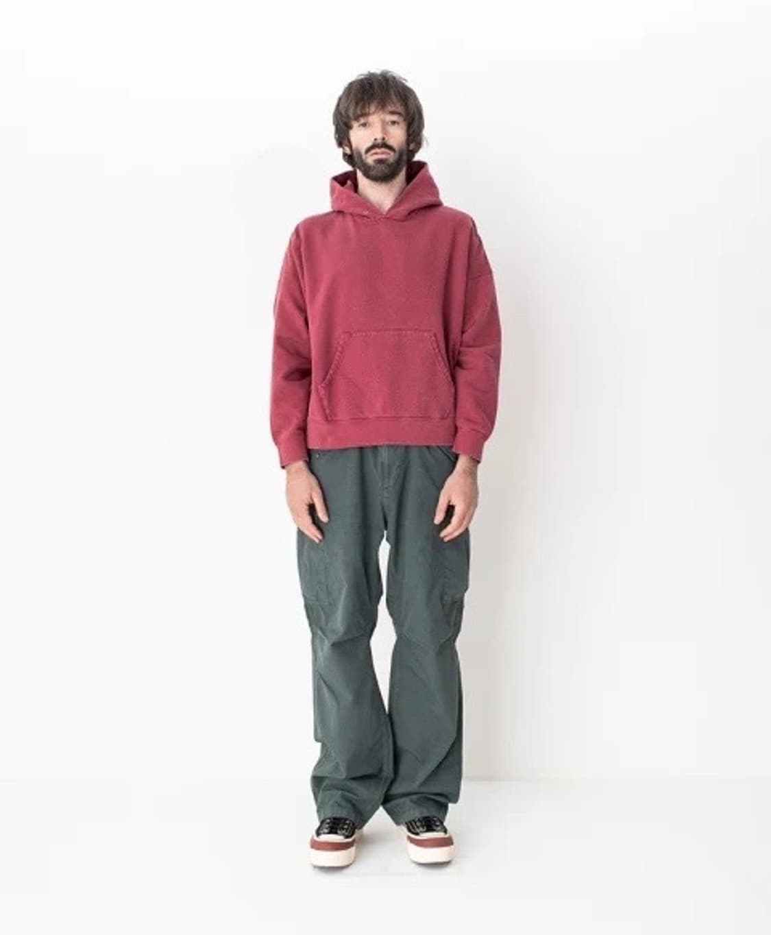 비즈빔 21aw 앰플러스 후드 가먼트다이 버건디 2 상품이미지2