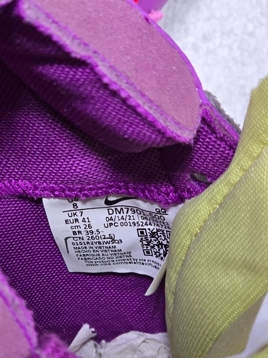 Nike 나이키 블레이저 로우 사카이 퍼플 260 상품이미지7