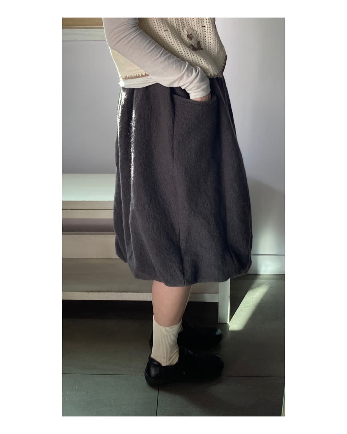 일본빈티지) 울100 벌룬스커트 상품이미지3
