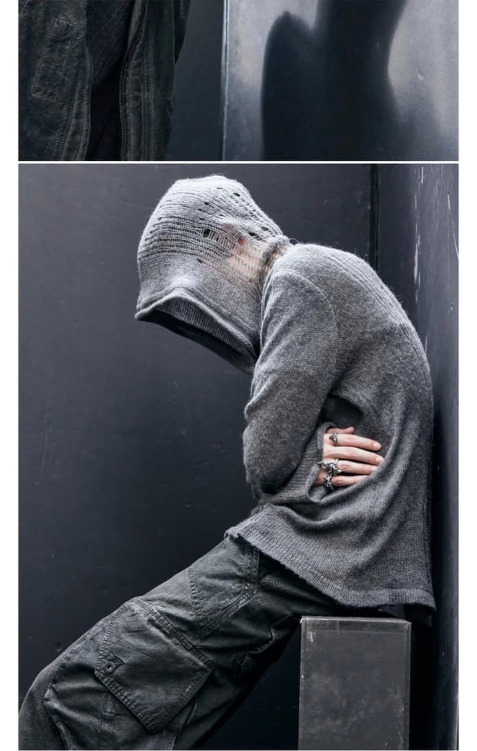 블랙멀 알파카 후드 니트  상품이미지3