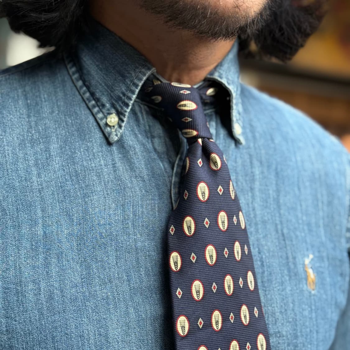 슈퍼드라이 벼 패턴 코튼 타이 상품이미지5