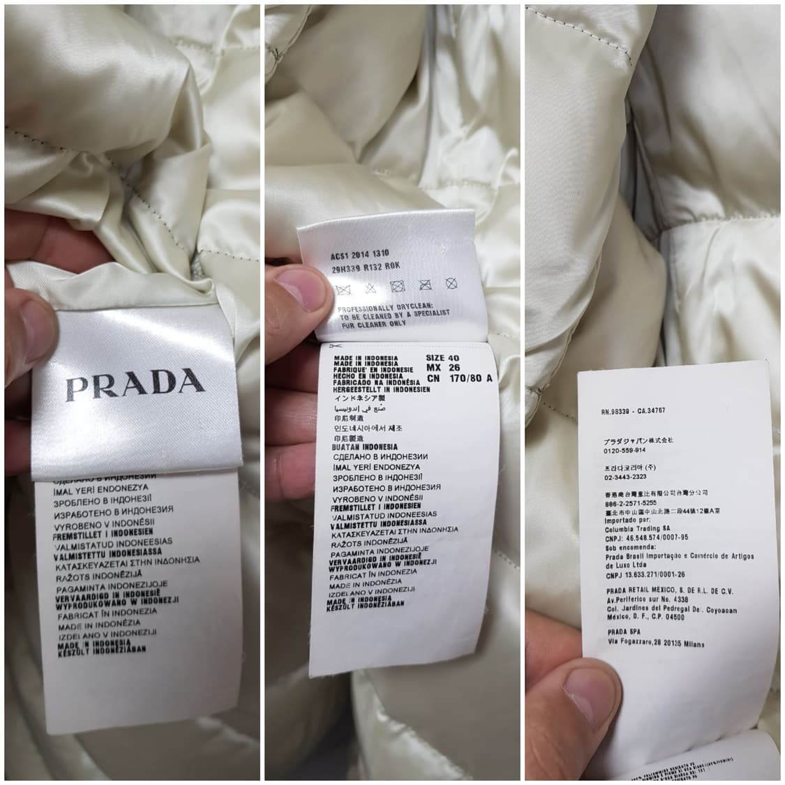 [40/55/정품] 프라다 폭스퍼 삼각로고 구스패딩 상품이미지9