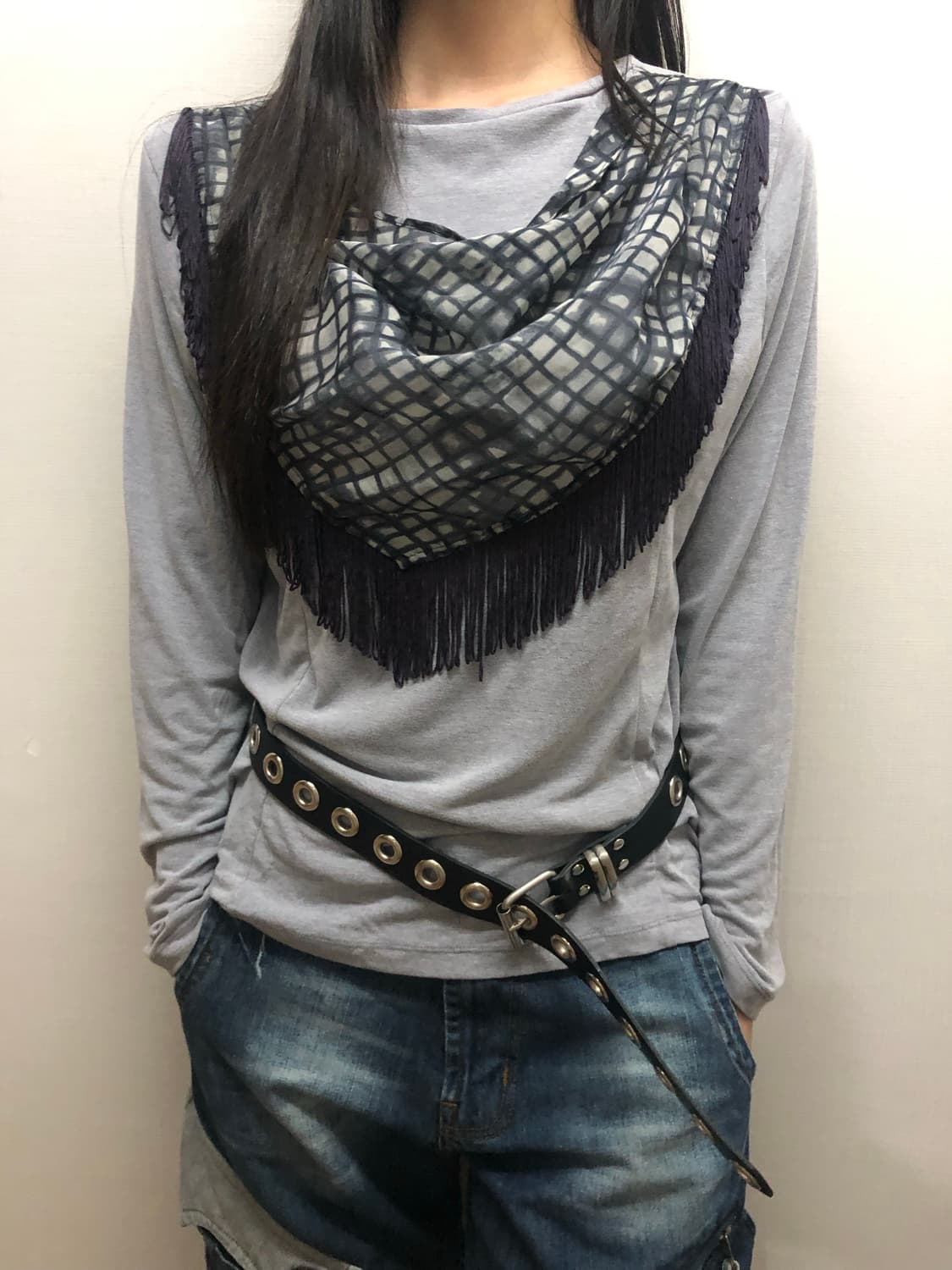 빈티지 그레이 태슬 티셔츠 상품이미지3