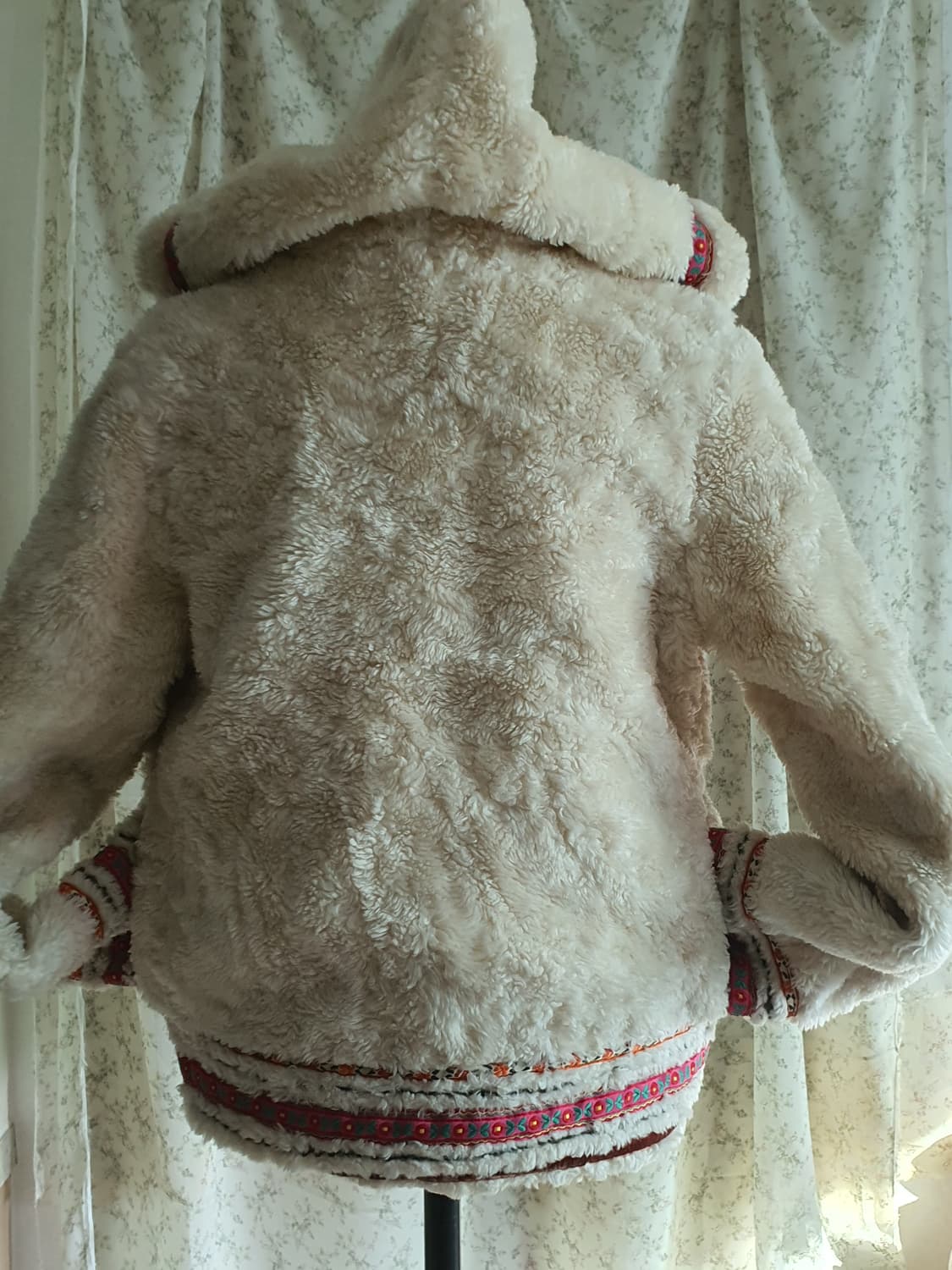 [갸루] 뽀글이 후드 집업 자켓 크림색 네코쨩 후드집업 상품이미지4