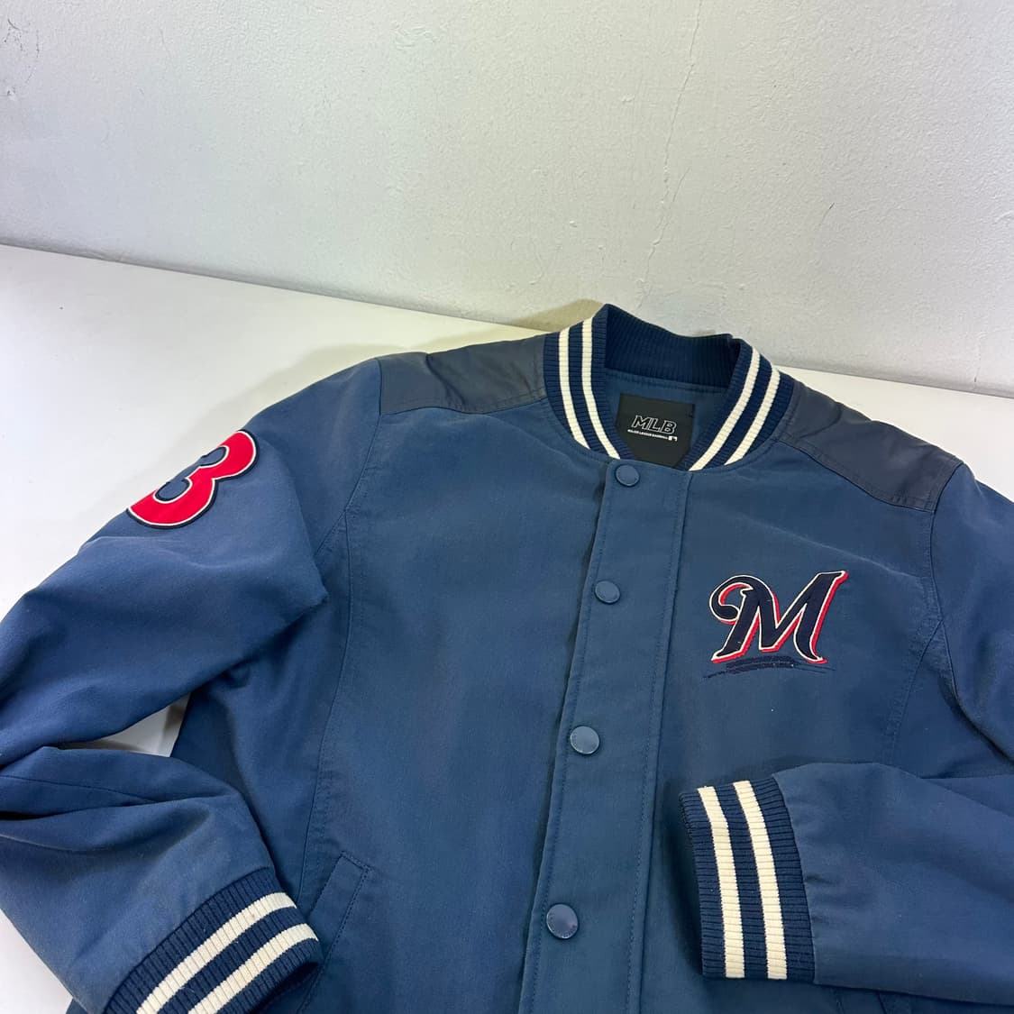 L 105 MLB 마이애미마린스 네이비 누빔 야구점퍼 상품이미지1