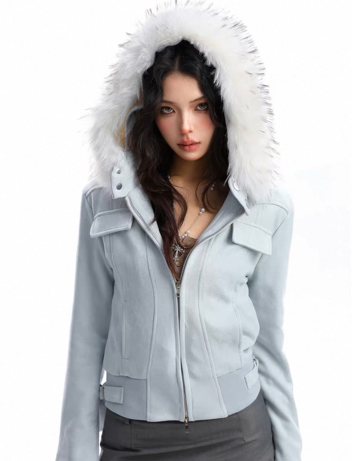 Y2k 퍼 후드집업 상품이미지1