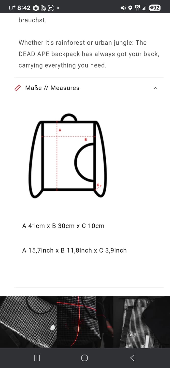 미사용 Dead ape backpack grid 상품이미지6