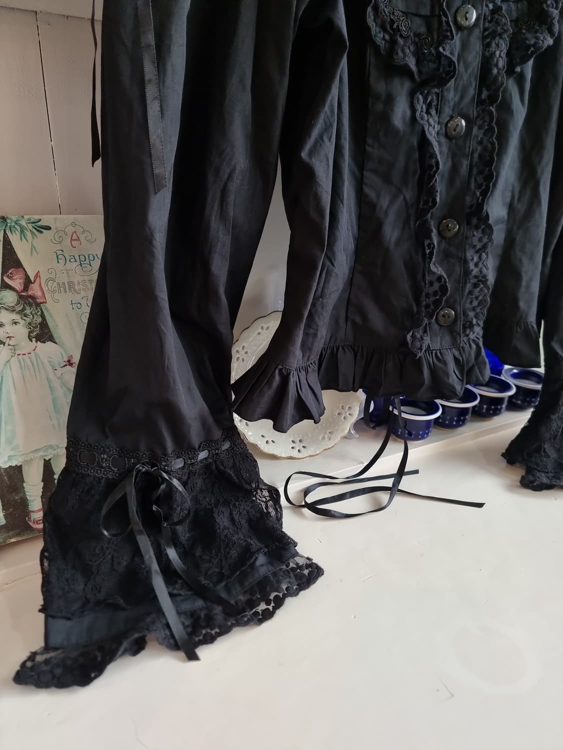 BODY LINE 블랙 레이스 블라우스 상품이미지3