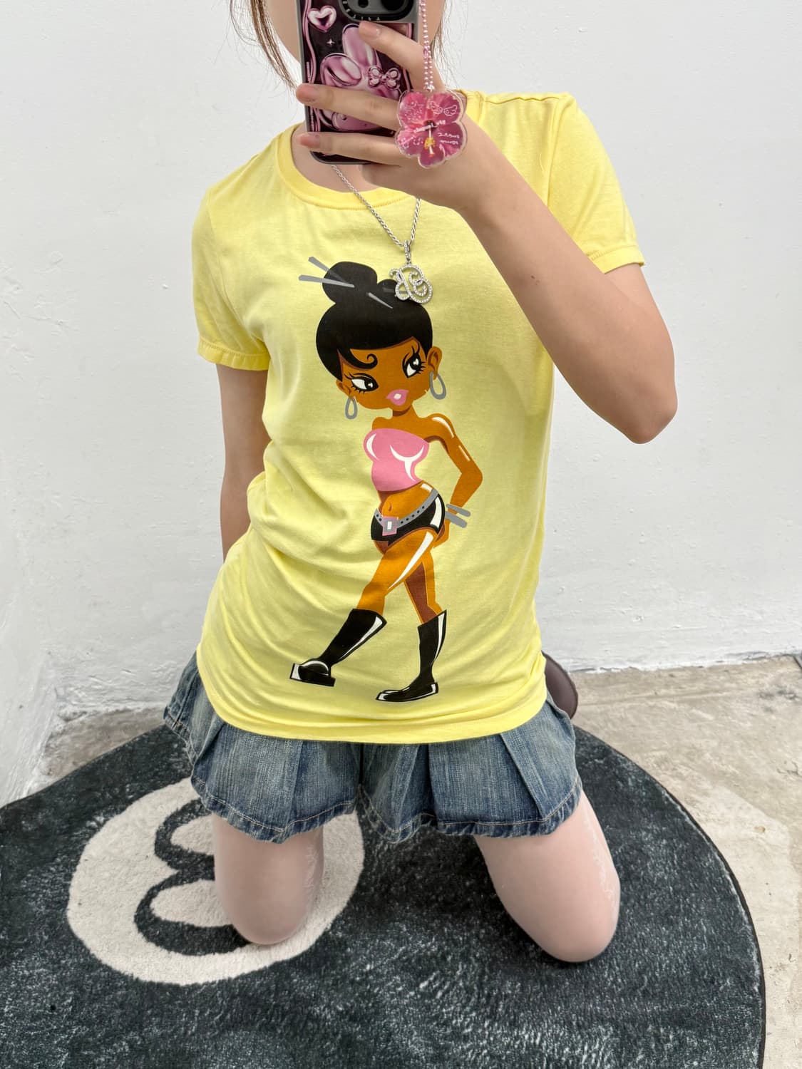 y2k걸 프린팅 반팔티셔츠 상품이미지6