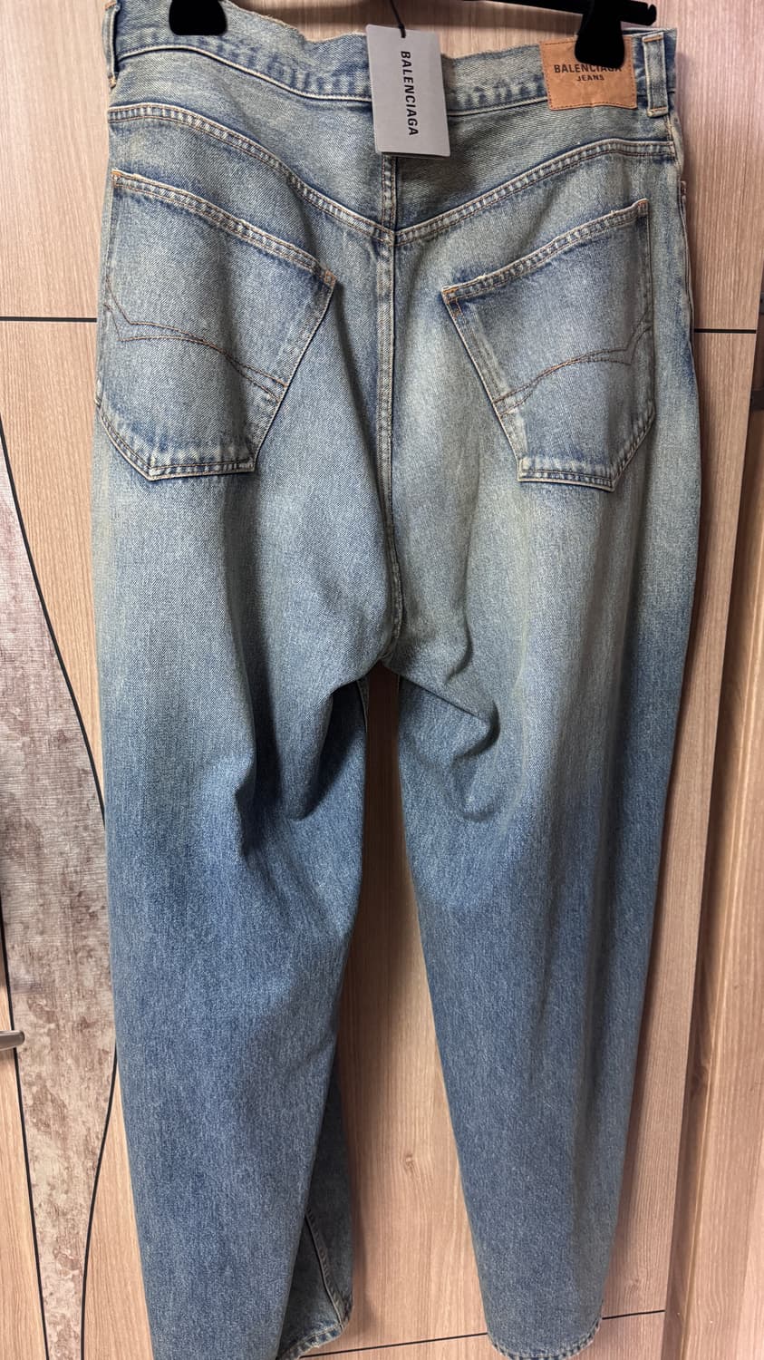 발렌시아가 블루 코팅 라지 배기 소프트 데님 s 상품이미지5