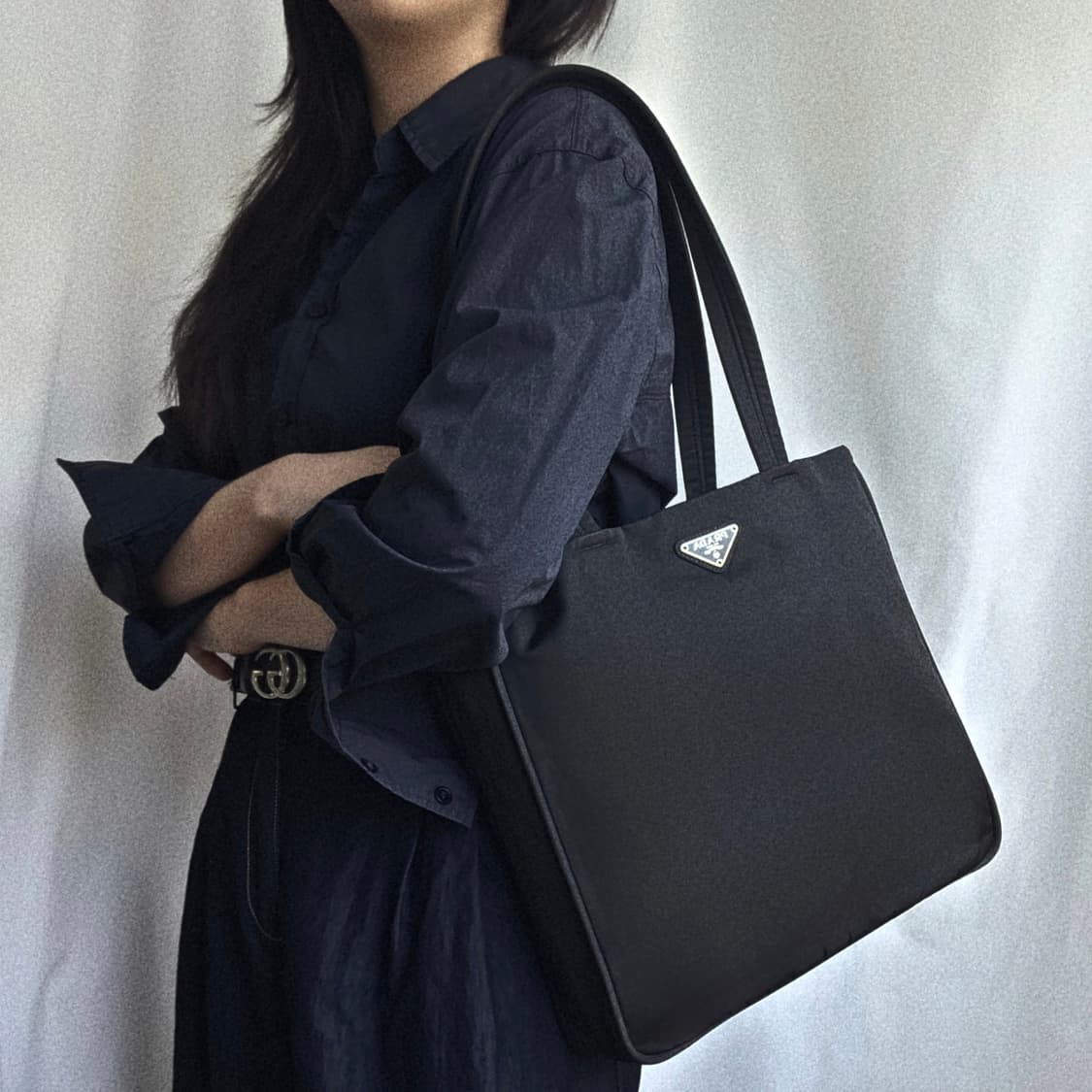 [정품 PRADA] 프라다 직사각 나일론 숄더백 서류가방 상품이미지2