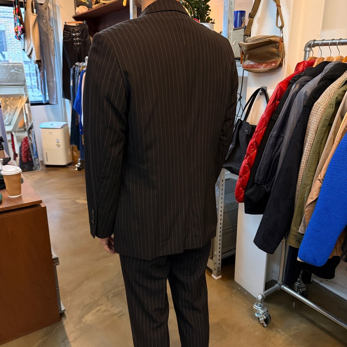 휴고 보스 USA 버건디 스트라이프 셋업 상품이미지2