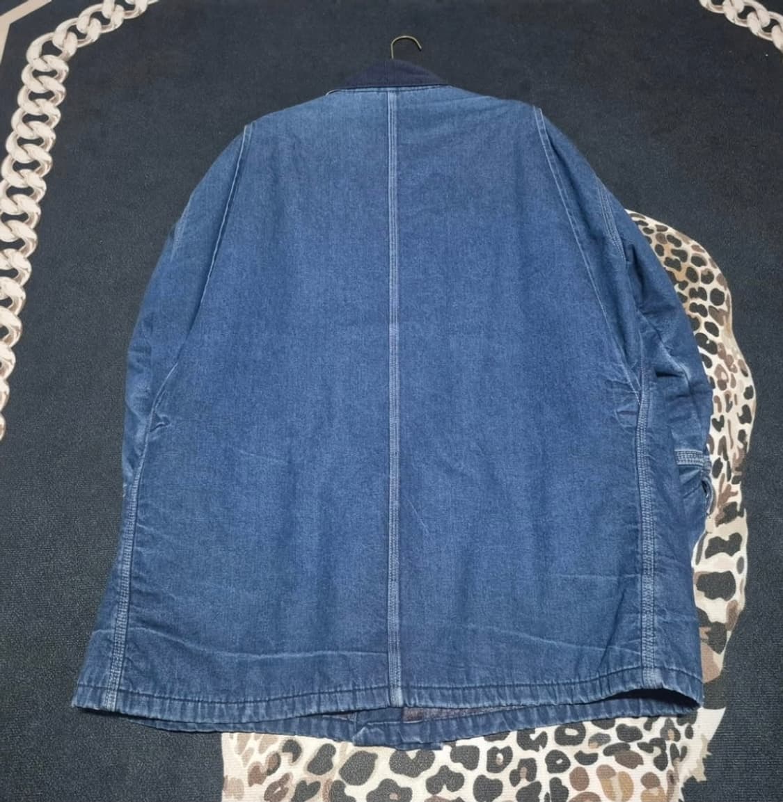 (투팍 착용)80's 칼하트 블랭킷 라인드 데님 초어 코트 XL 상품이미지5