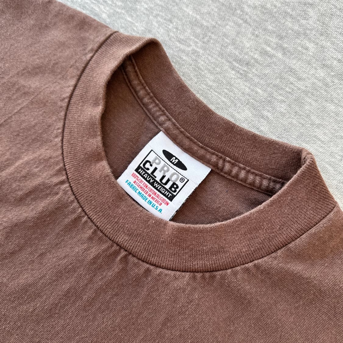 Y2K 프로클럽 헤비웨이트 티셔츠 M 사이즈 초콜릿 브라운  상품이미지2