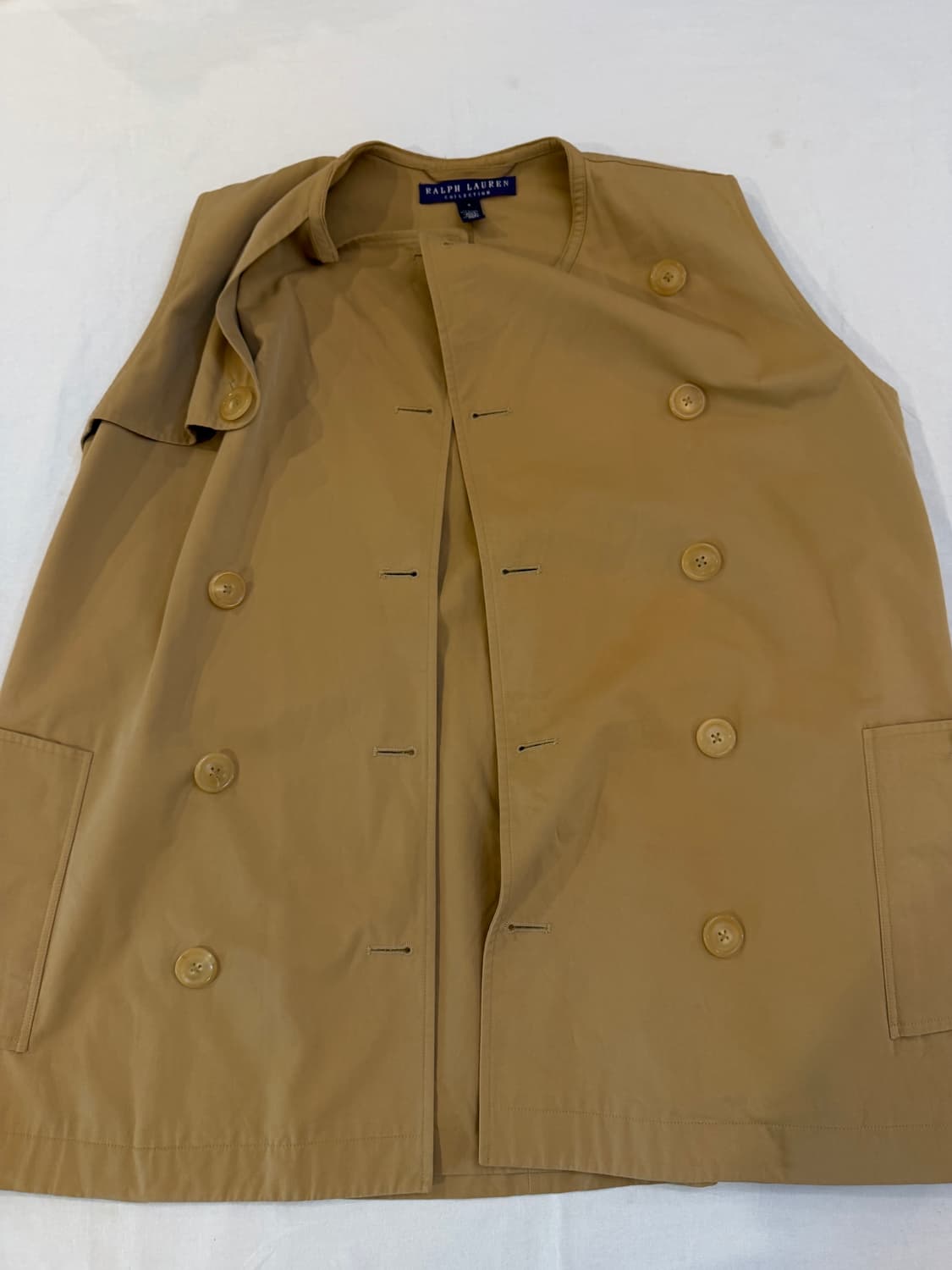 90s 랄프로렌 퍼플라벨 컬렉션 더블 버튼 베스트 카키 상품이미지3