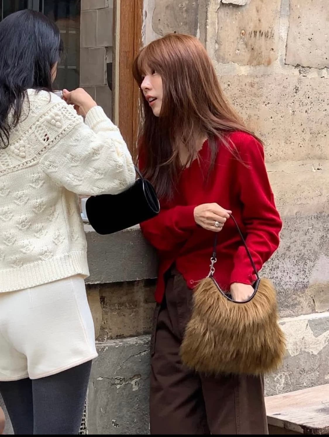 (일괄판매)미닛뮤트 퍼가방 샤케라도 1회착 +클로 파우치키링 토니핑크 상품이미지4