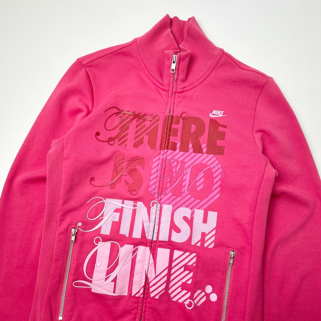 나이키 여성 핑크 져지 트랙탑 코튼 집업 자켓 L 상품이미지3