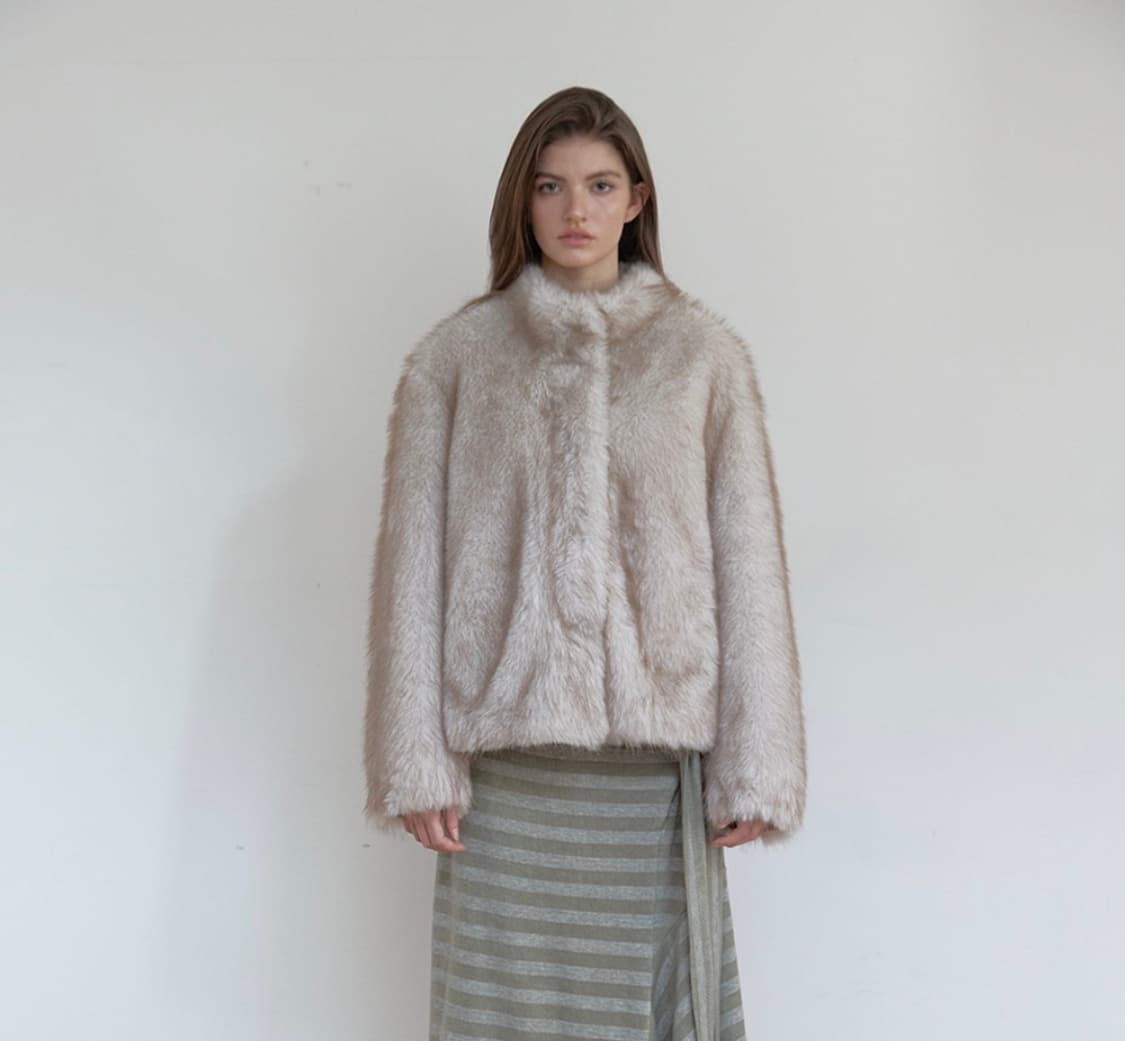 아수라 퍼자켓 mist tone fur jacket (ivory) 상품이미지1