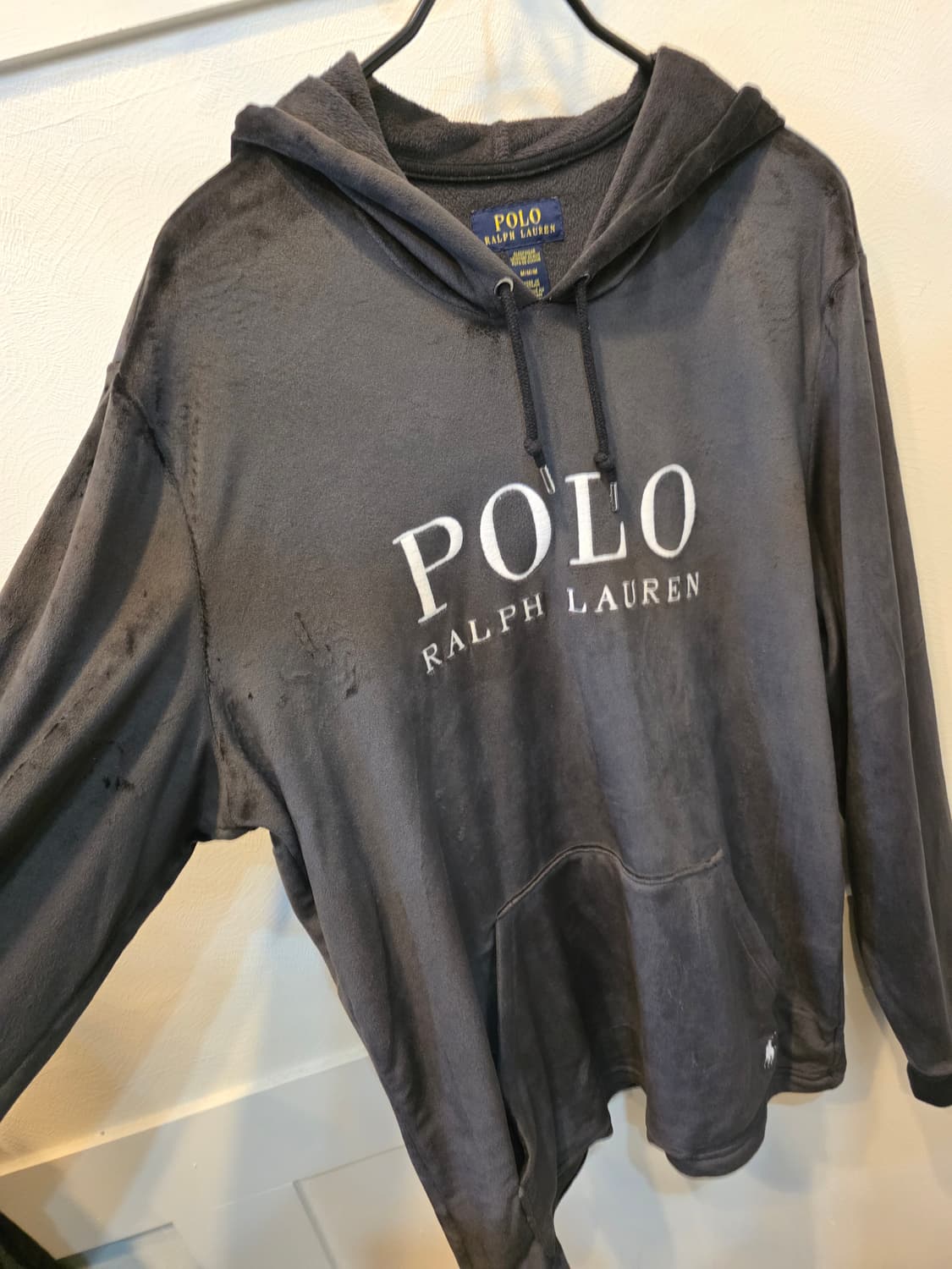 폴로 랄프로렌 고운 스웨이드느낌후드티 바지 세트 M 상품이미지3