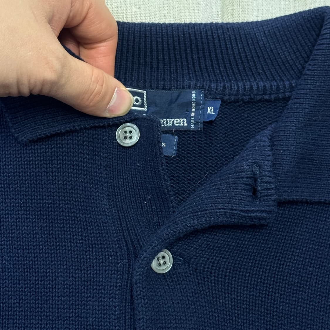 폴로랄프로렌 90s 네이비 카라 니트 XL 상품이미지5