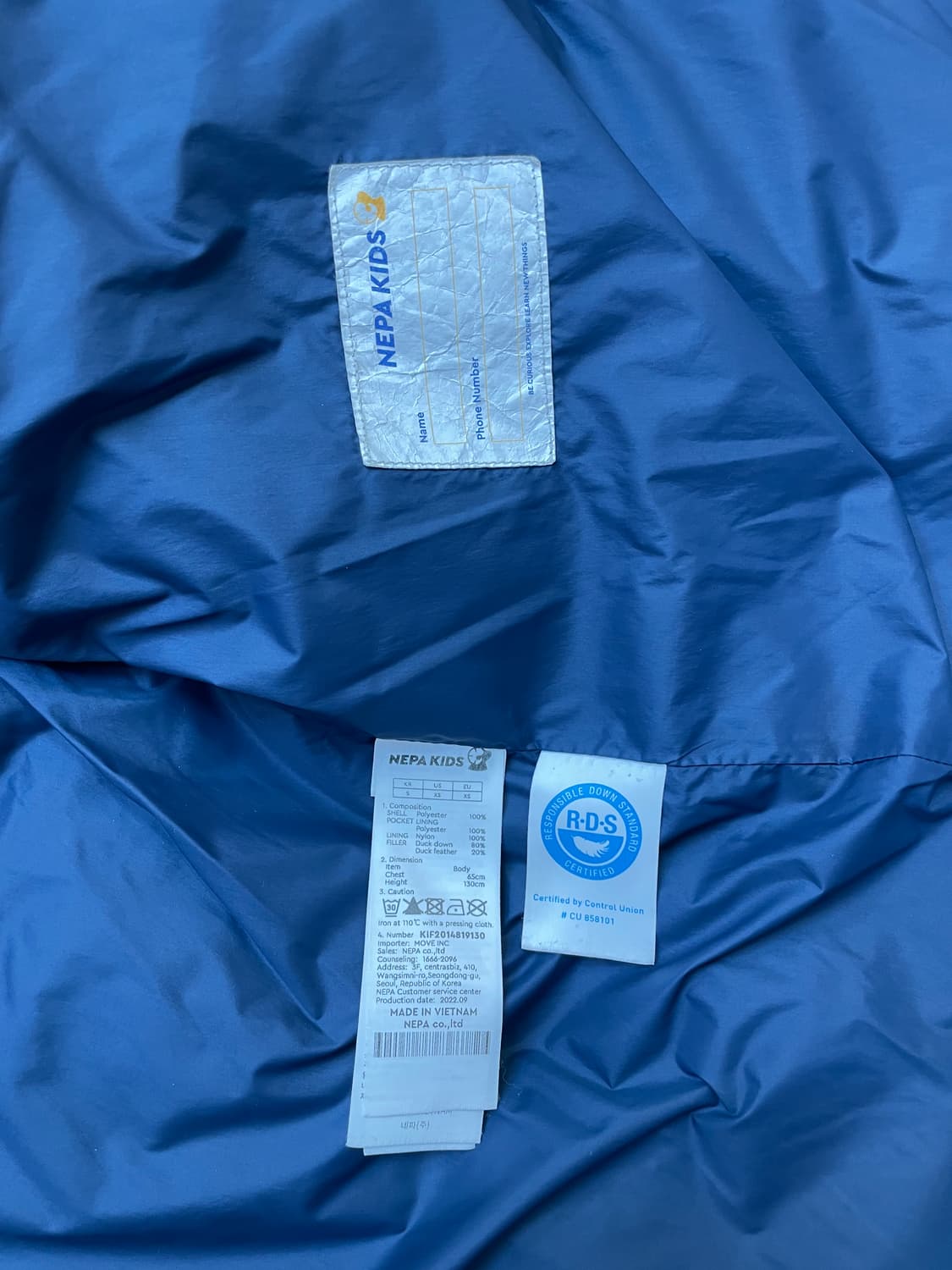 네파 키즈 패딩 130사이즈 판매합니다. 투톤 색상으로 남아 여아 모두  상품이미지4
