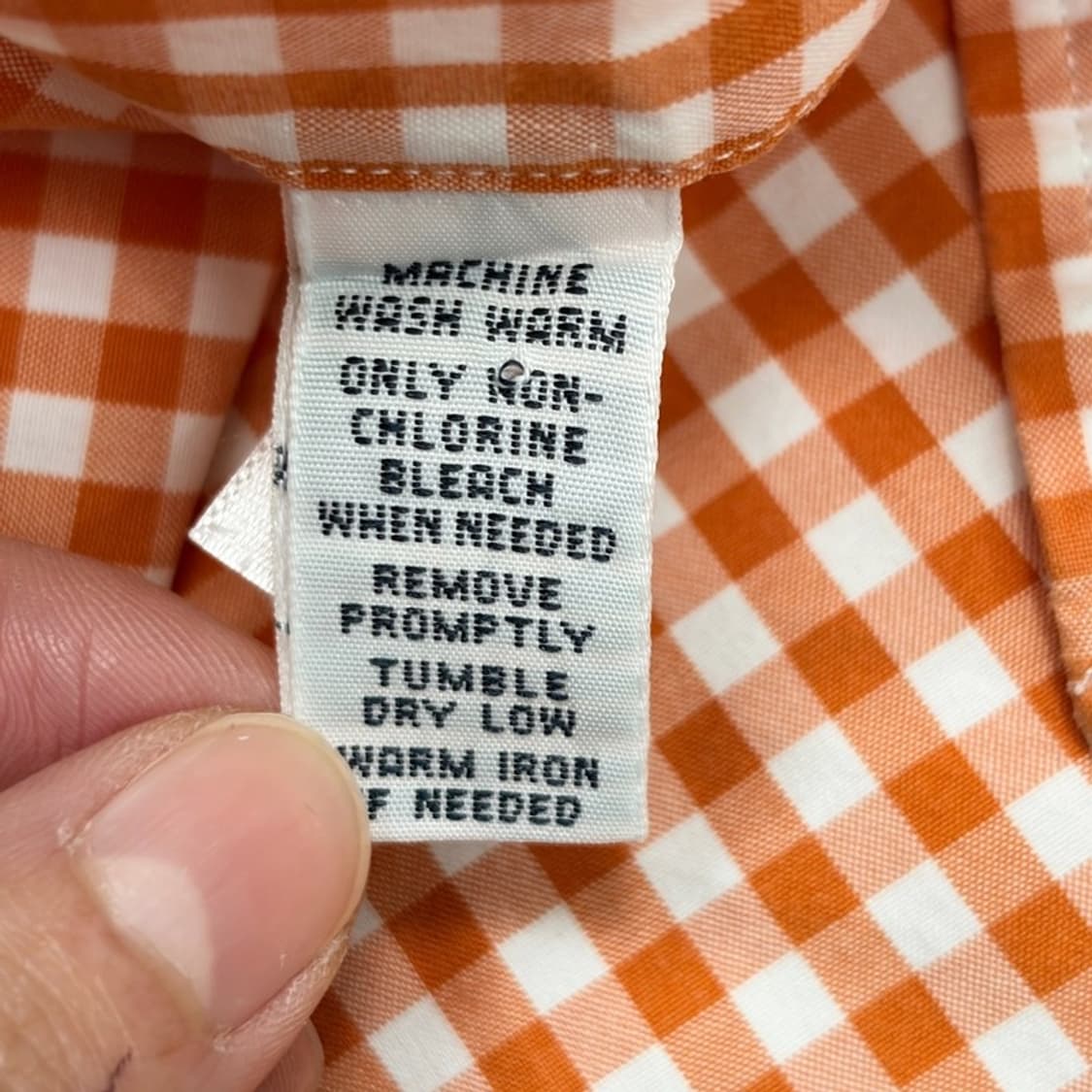 POLO 커스텀핏 오렌지 깅엄 셔츠 XL 상품이미지6