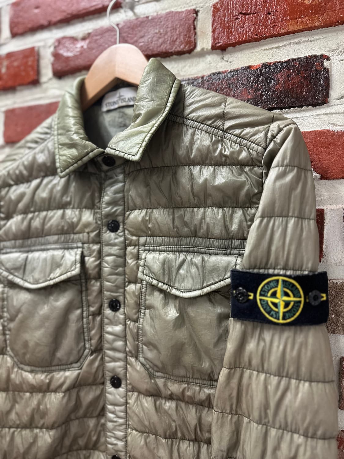 (S)스톤아일랜드 가먼트다잉 다운 자켓 카키 상품이미지3