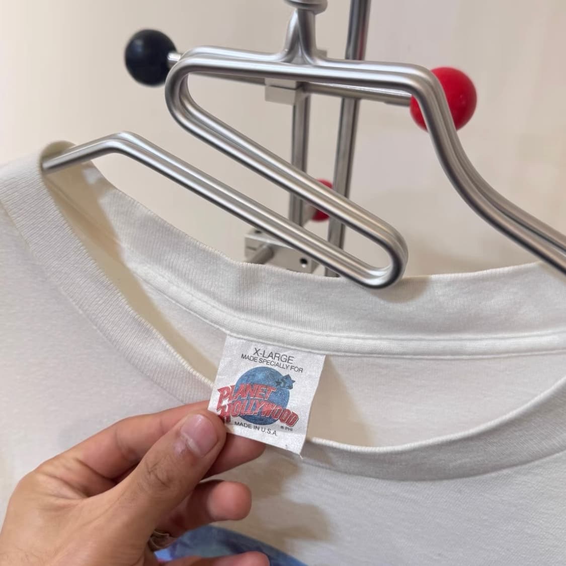 90s Planet Hollywood 오리지널 화이트 그래픽 티셔츠  상품이미지3