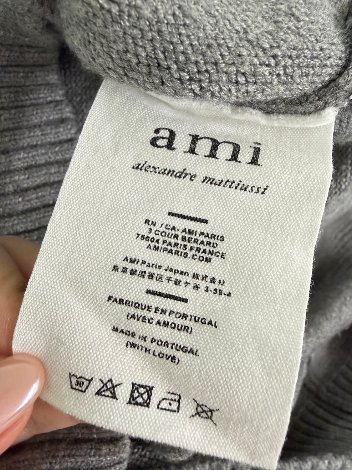 아미 빅자수 니트 그레이 M 상품이미지7