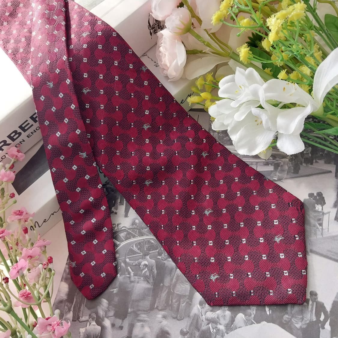버버리 실크 기마사 로고 자카드 넥타이 10cm A+~A등급  K1508 상품이미지2