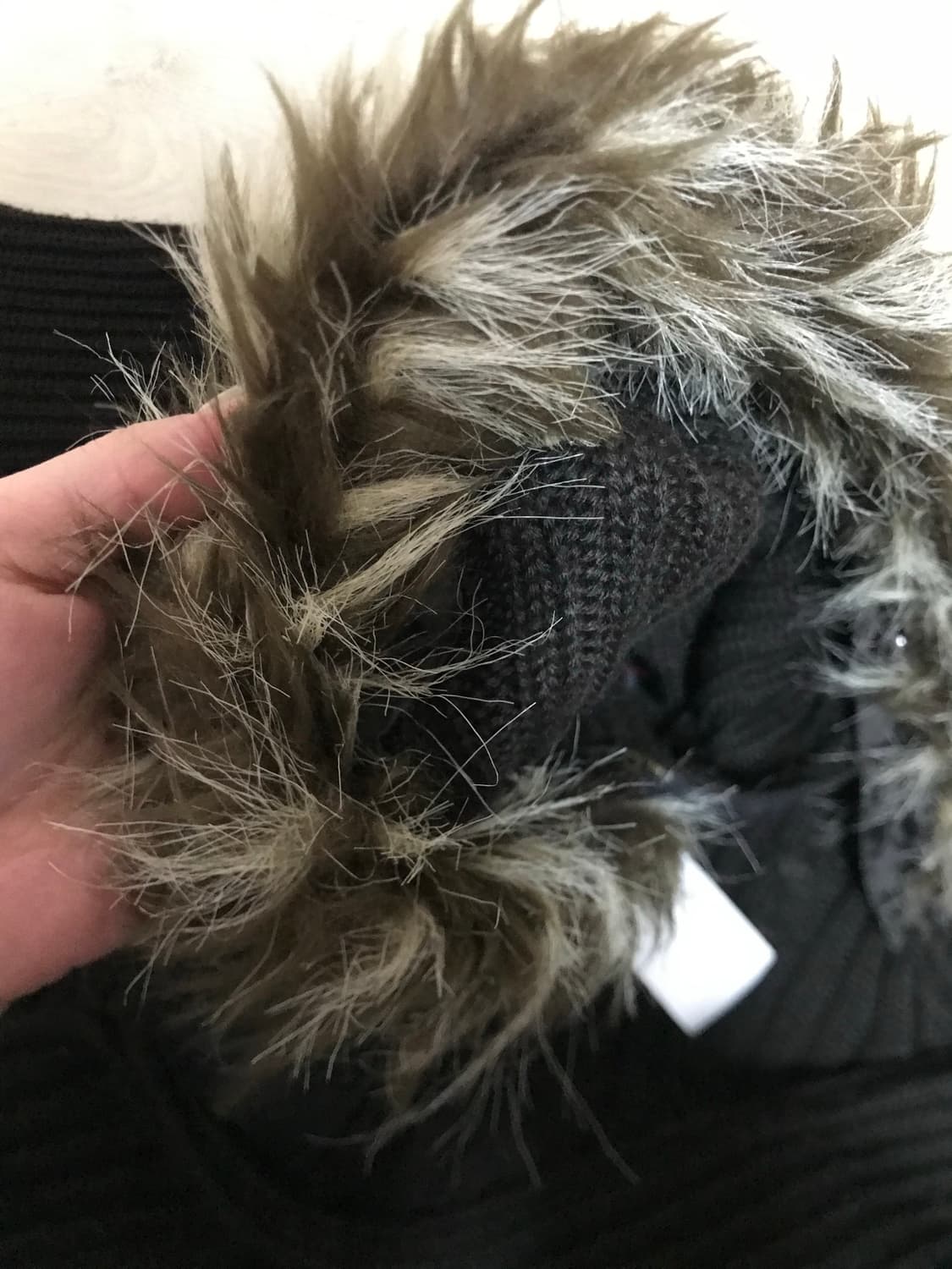 니트 퍼 집업 (진한갈색) 상품이미지3