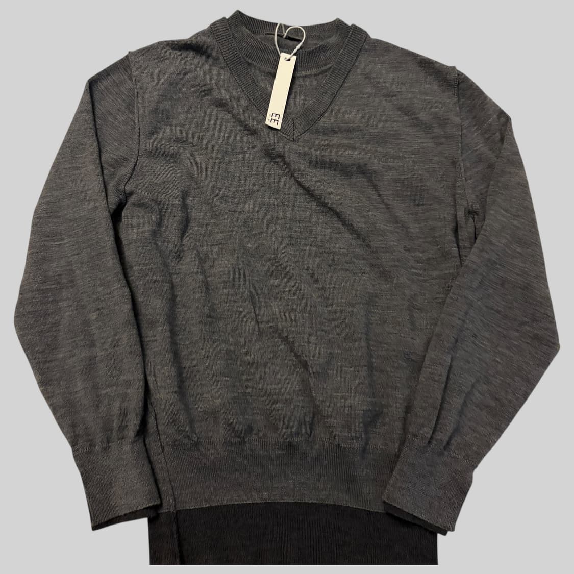 누마레 EE 더블 레이어드 울 니트 차콜 L 상품이미지2