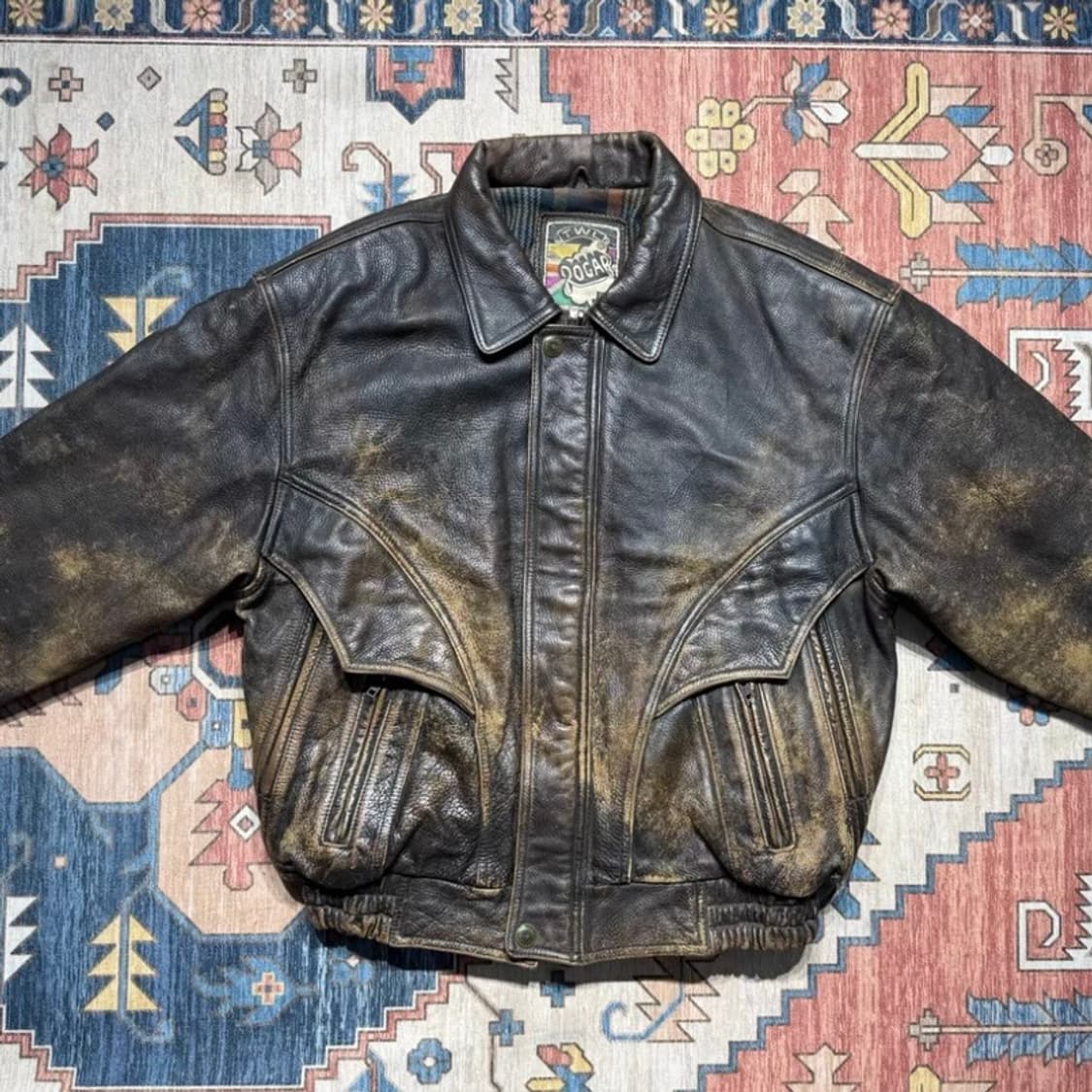 SUGAR 90s 빈티지 워시드 카우하이드 A-2 레더 자켓 상품이미지1