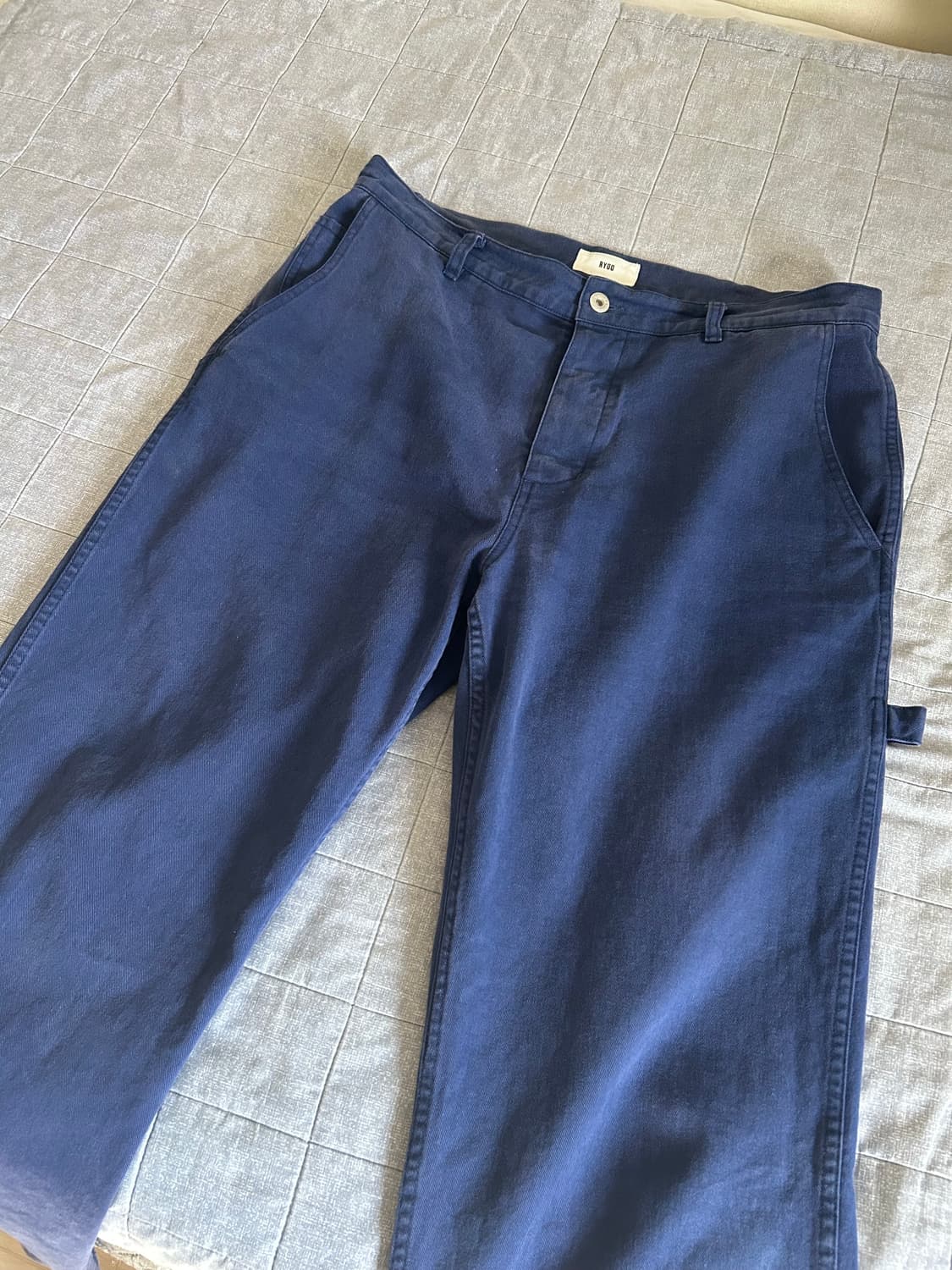 [L] ryoo 알와이오오 페인터팬츠 블루 상품이미지2