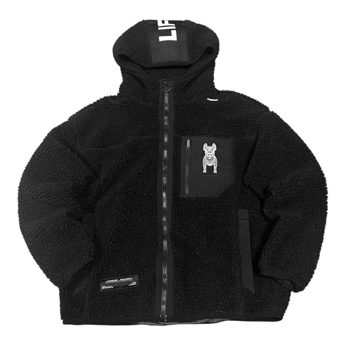 ✨ (바배) 라이프워크 뽀글이 플리스 블랙 후드 집업 상품이미지2