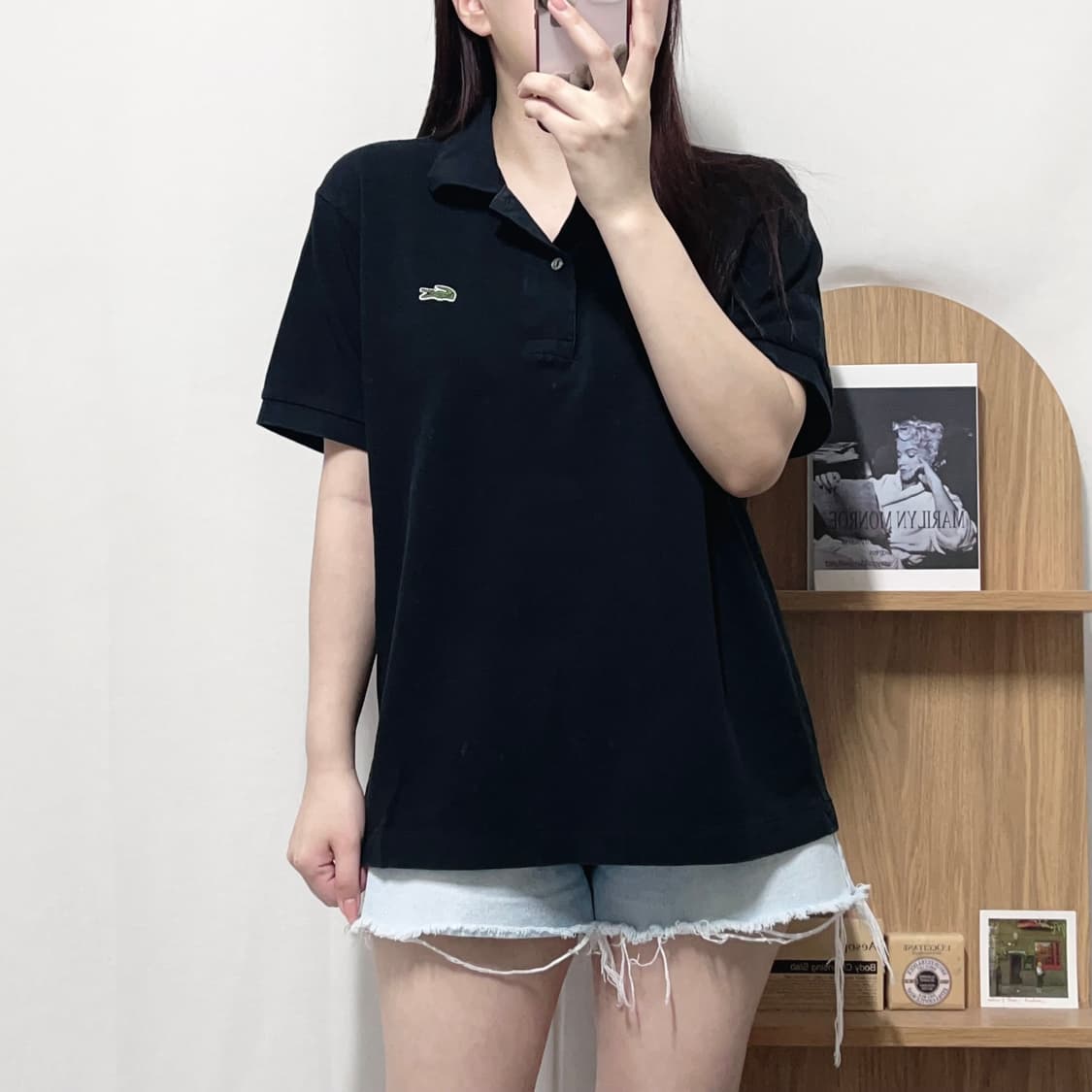 [정품] 라코스테 블랙 패치로고 반팔카라티 [ L ] 상품이미지2