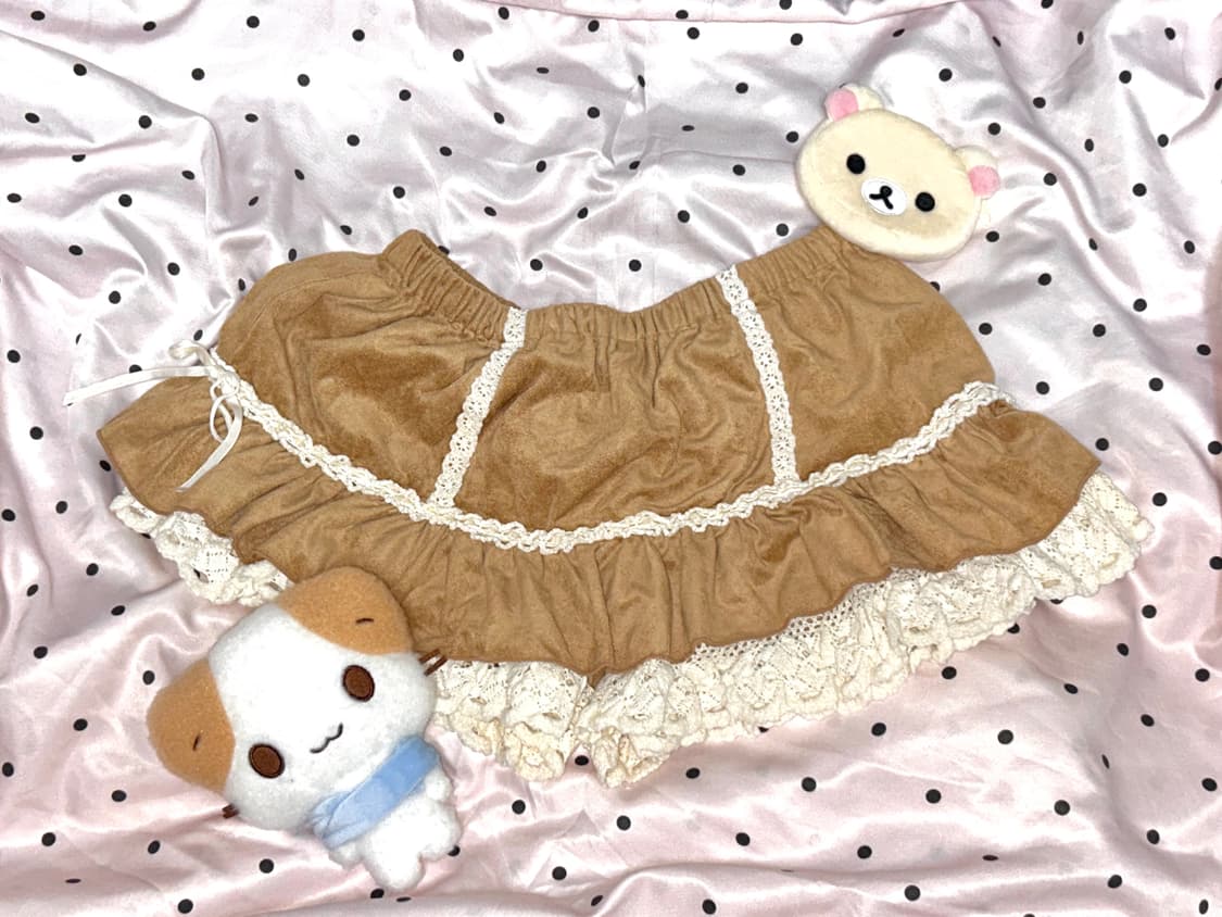 (교/판) 리즈리사 라떼갸루 리본 큐롯 스커트팬츠 상품이미지2