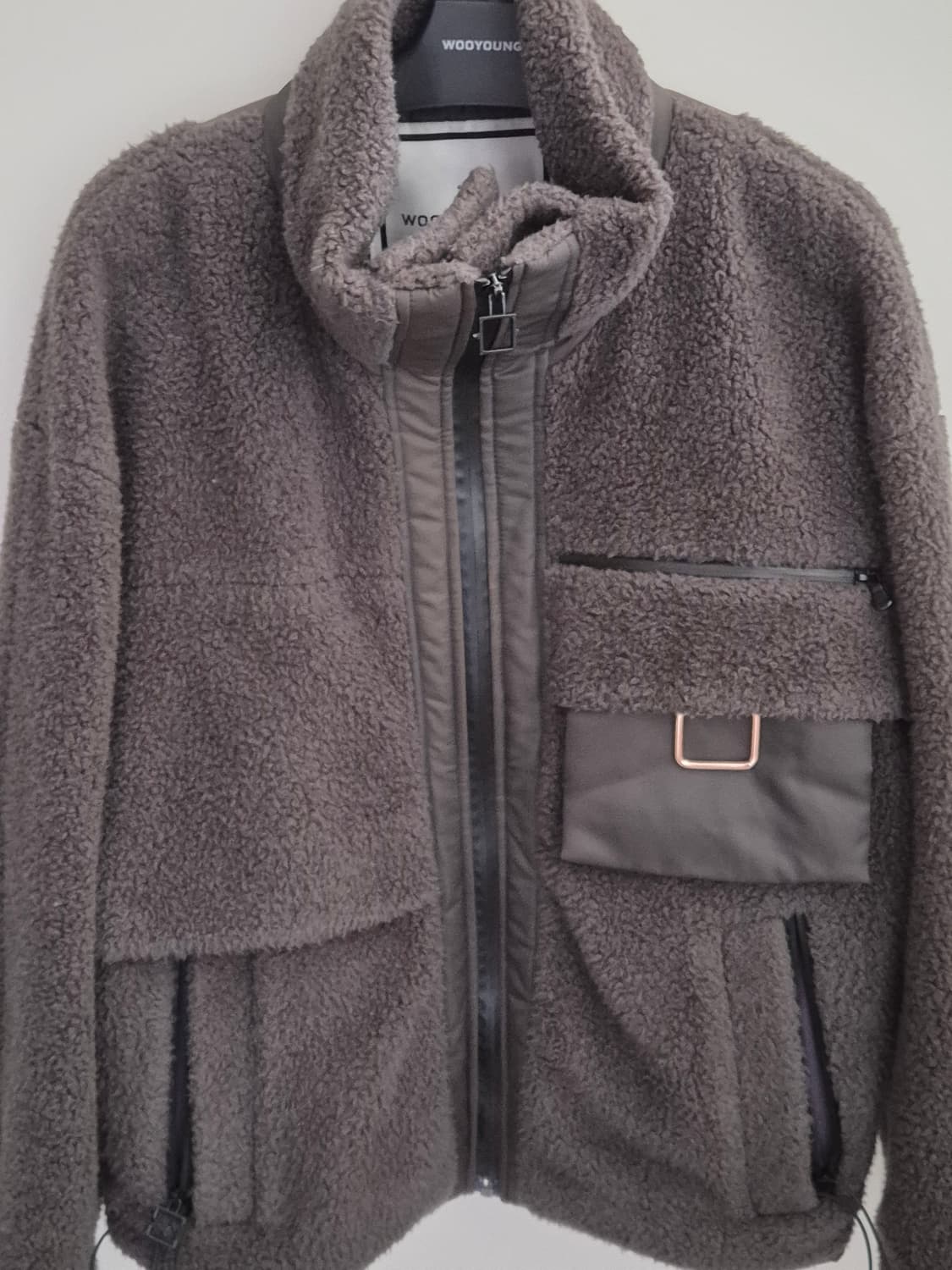 우영미 그레이 부클 하이넥 후리스 자켓 48 급처 상품이미지1