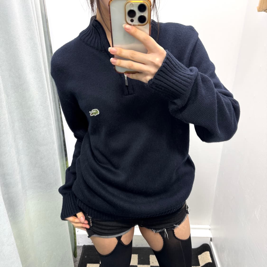 라코스테 네이비 반집업 니트 상품이미지2