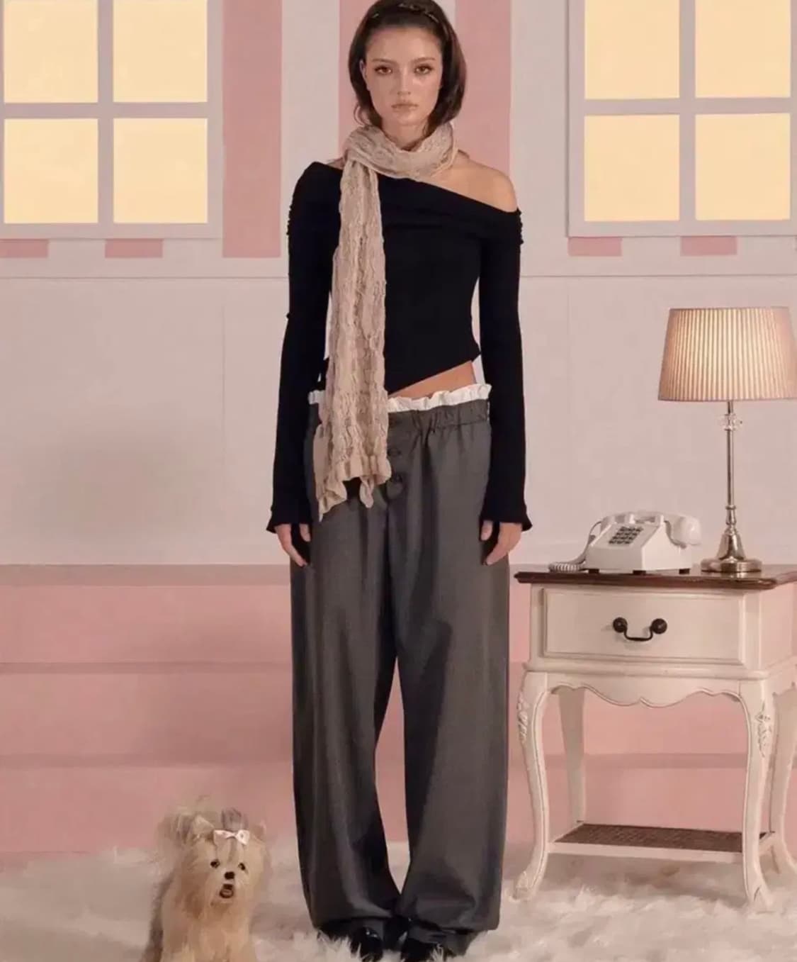 쓰리타임즈 frankie button pants 새상품 M 상품이미지1